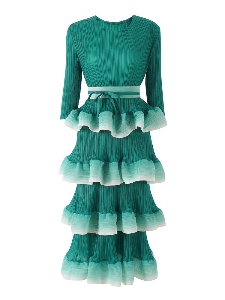 Women's Polyester Niche Exquisite Pleated Dress