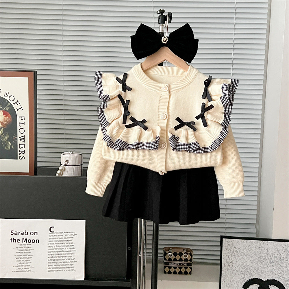 Costume de petite princesse à volants et nœud, inspiré des célébrités d'Internet