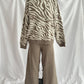 Commuter Knitted Two-piece Zebra Pattern Contrast Color