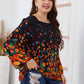 Foreign Trade Fat Ladies Printed Large Size Long Sleeve Shirt
