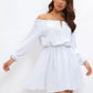 Womens Fashion Casual Solid-Color Off-the-Shoulder Dress