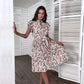 Robe plissée à fleurs et manches à volants, style européen et américain, à lacets