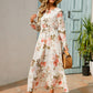 Womens Versatile Round-neck Floral Chiffon Dress