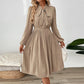Bow Collar Lace-up Buckle Dress