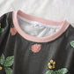 Pyjama d'été à manches courtes en coton pour femme