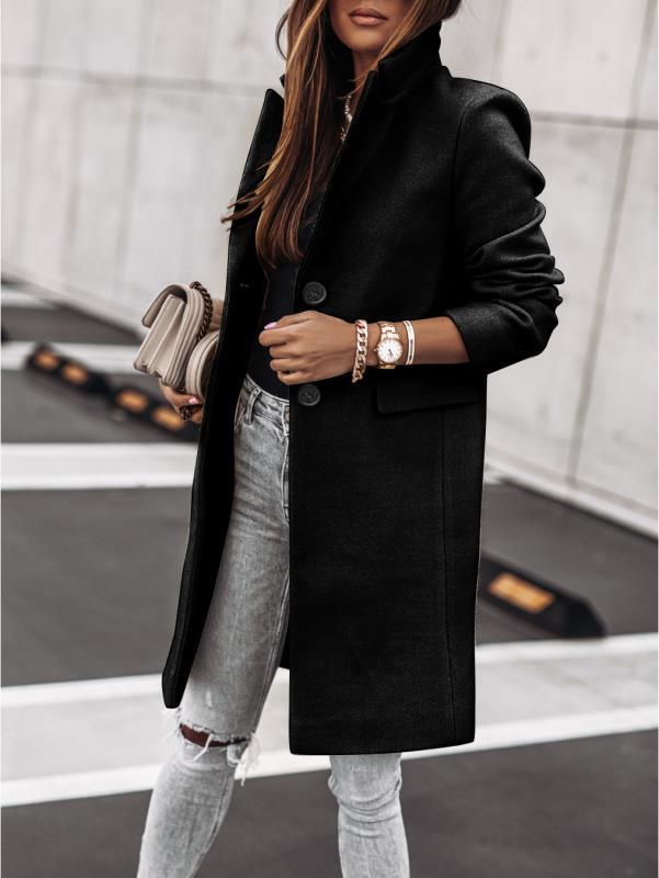 Simple Long Sleeve Button Nizi Coat