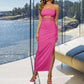 New Slim Fit Split Dress Tube Top Backless Sheath