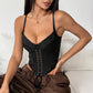 Womens Lace-Up Fishtail Underwire Camisole