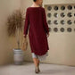 Long Sleeve Fake Two-piece Printed Dress