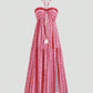 Split Printed Lace-up Tube Top Dress