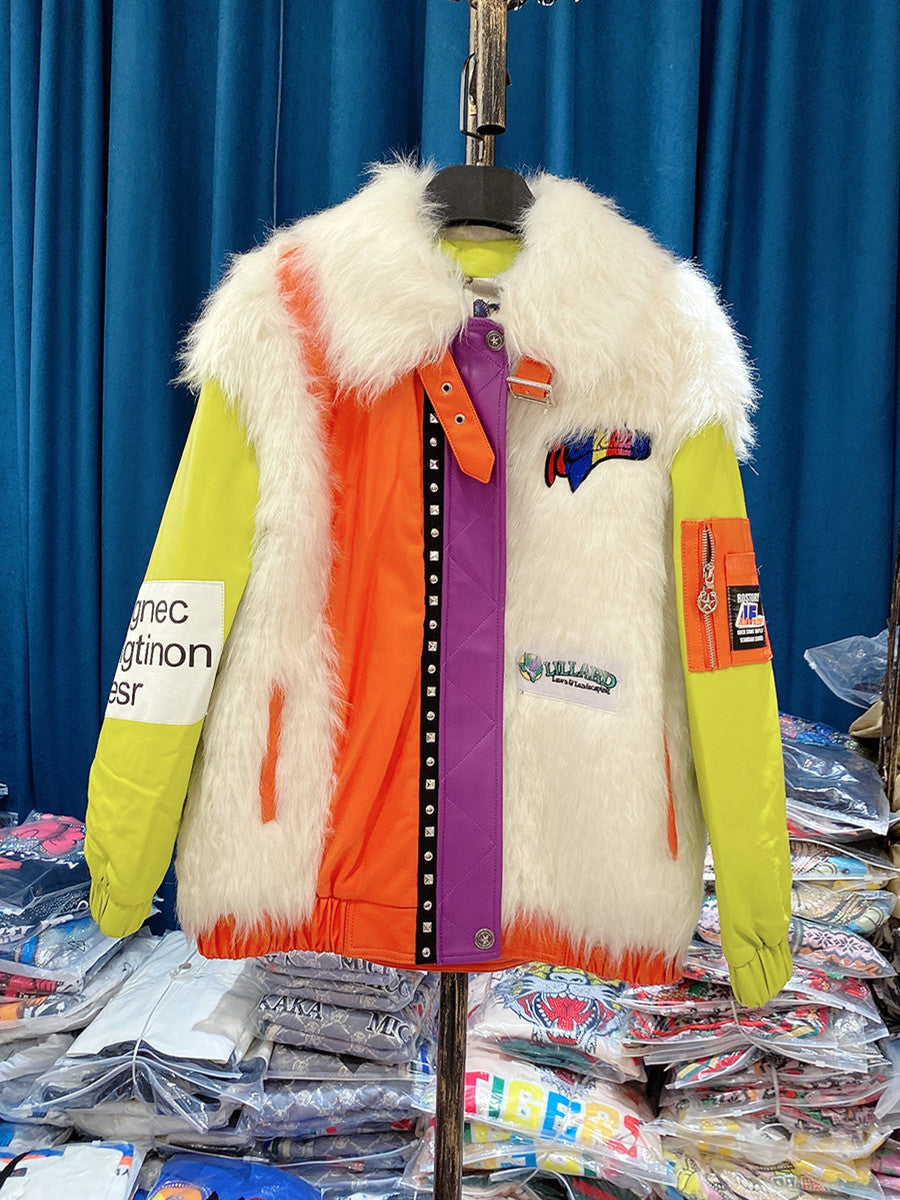 New Style Fur All In One Women's Short Tuscan Lamb Wool Coat