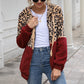 Women's Leopard Panel Winter Coat Top