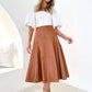 Women's High Waisted Mid Length Pleated Skirt