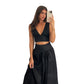 Ensemble deux pièces pour femme, robe trapèze taille haute avec gilet