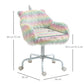 Vinsetto Unicorn Home Office Chair, Height Adjustable Fluffy Desk Chair With Armrests And Swivel Wheels, Colourful