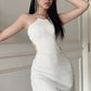 New Temperament Fairy Backless Lace Up Slim Fit Sheath Dress Women