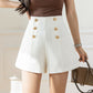Short de costume taille haute à boutonnage ample en A
