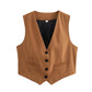 Women's Loose Button Decoration Multi-color Versatile Vest