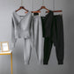 V-neck Sweater Casual Sports Pants Two-piece Set For Women