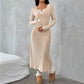 Slim V-neck Solid Color Dress Sweater