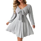 Figure-flattering Dress With Long Sleeves And A Short Skirt For Fall And Winter