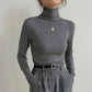 Women's Slim-fit Cotton Turtleneck Bottoming Shirt Inner Wear Blouse