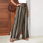 Loose Wide-leg Pants High Waist Print Trousers For Women