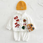 Fleece-lined Thickened Christmas Embroidered Stand Collar Sweater Trousers Suit