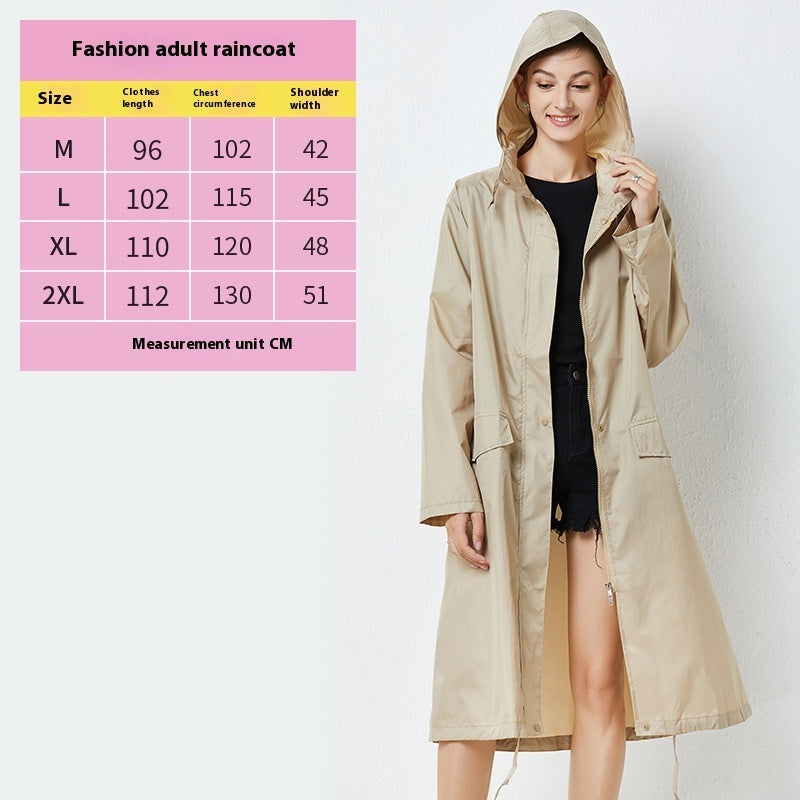 Raincoat Mid-length Windproof Outdoor Poncho Tide
