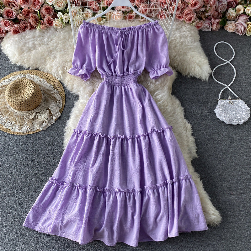 Summer New High Waisted A-line Midi Skirt