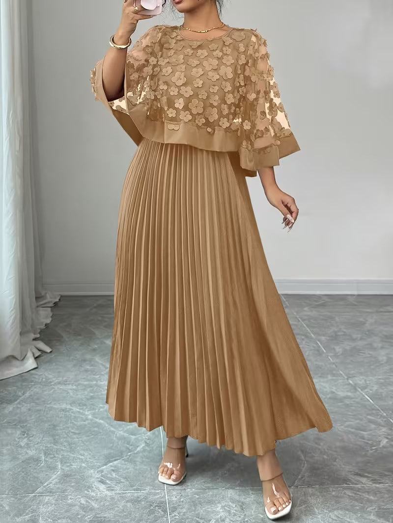 Womens New Elegant & Sophisticated 3D Floral Mesh Patchwork Dress