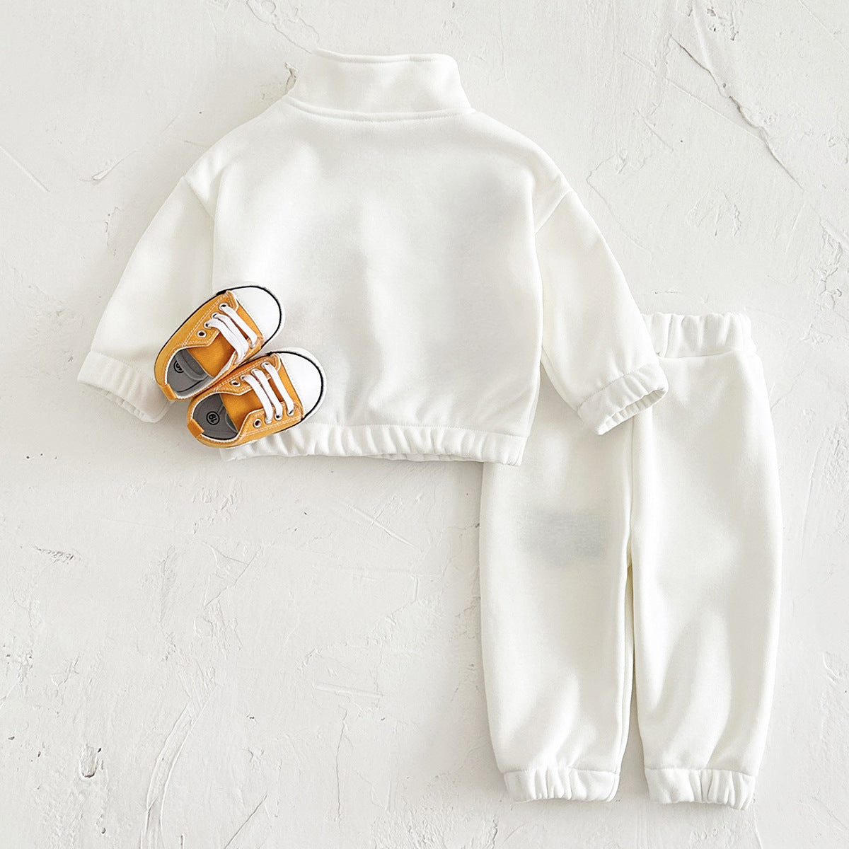 Fleece-lined Thickened Christmas Embroidered Stand Collar Sweater Trousers Suit