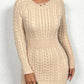 Twist Thread Knitted Dress Women's Fashion Pullover Round Neck Hip Skirt