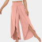 Pantalon de yoga ample fendu, taille haute, élastique, jambes larges, mode femme, vêtements polyvalents
