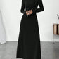 Women's Slim Fit Turtleneck Rib Fabric Brushed Long Sleeve Dress