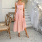 Spring And Summer Leisure Elegant Solid Color Sling Dress