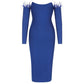 Long Sleeve Feather Women's Clothing Dress
