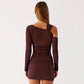 Womens Sexy Mesh Long-Sleeve Dress