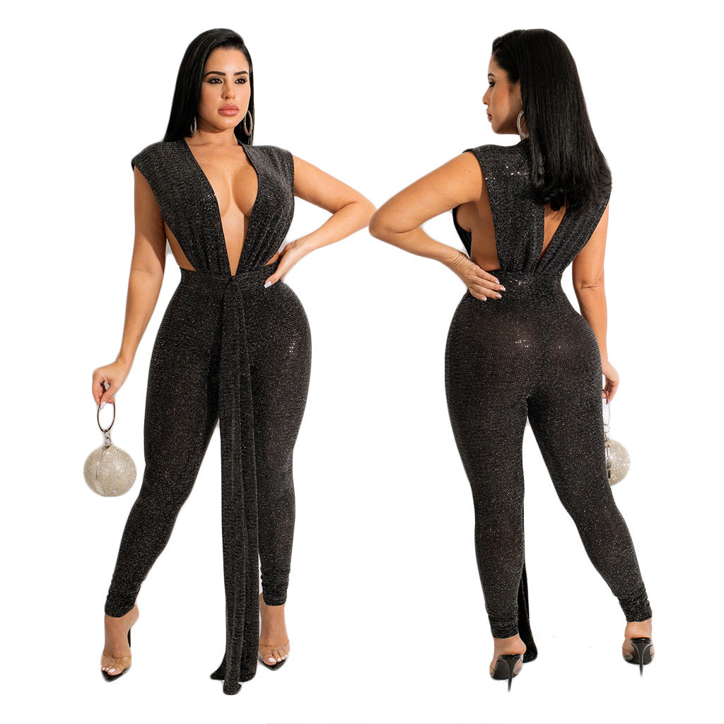 Combinaison sexy à paillettes pour femme