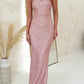 Fashionable Multicolor Halter Sleeveless Sequins Sequin Dress