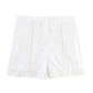 New Detail Shirt Crocheted Detail Casual Shorts Suit Women's