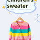 Children's Cotton Sweater Rainbow Striped Cardigan Knitted Coat