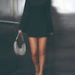 Autumn And Winter Solid Color Tight Waist High-grade Long Sleeve Dress