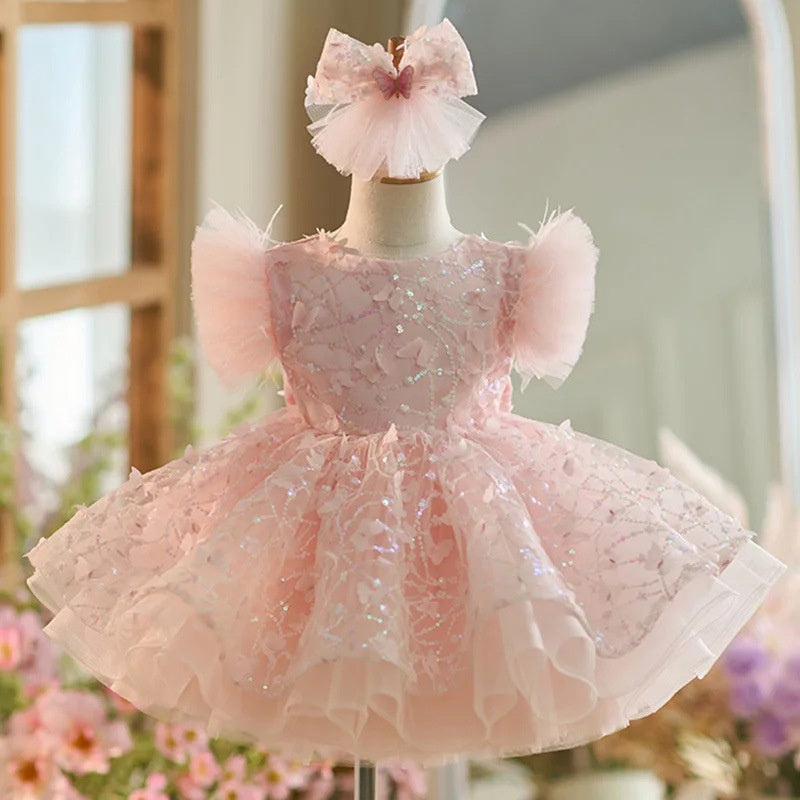 Light Luxury Short-sleeved Dress For Children