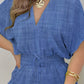 Summer European And American Short-sleeved V-neck Lace-up Jumpsuit