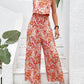Women's Printed Square Collar Camisole Jumpsuit