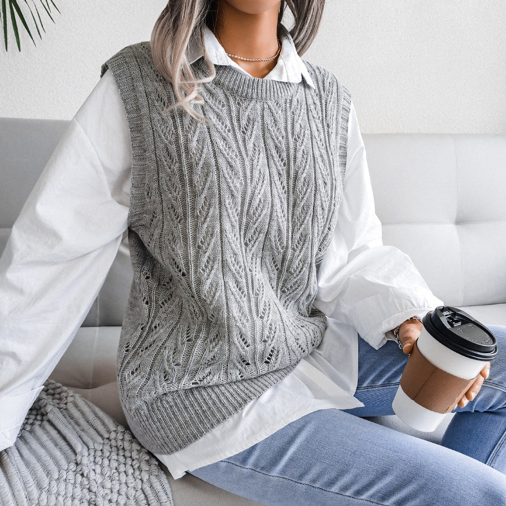Women's Fashion Casual Knitting Vest Sweater
