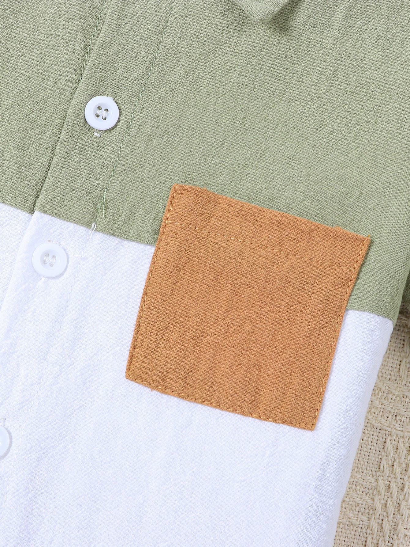 Ensemble d'été décontracté pour garçon, chemise à manches courtes et short en coton et lin