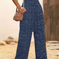 Polka-dot Loose-fitting High Waist Tight Waist Straight-leg Trousers