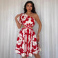Symmetrical Neckline Hollow Waist Women's Dress